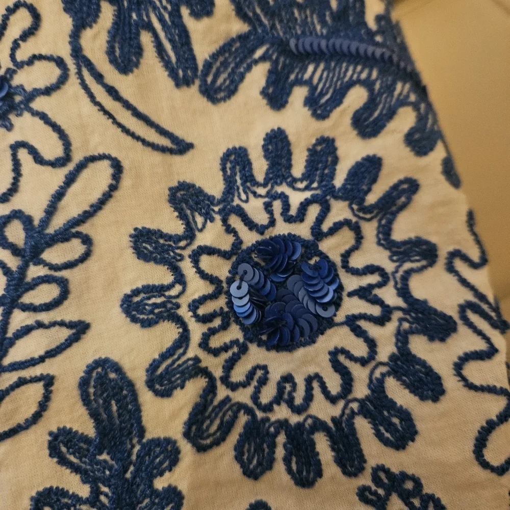 Anthropologie Moulinette Soeurs Embroidered Seauin Pencil Skirt Feminine Flora - Picture 4 of 4